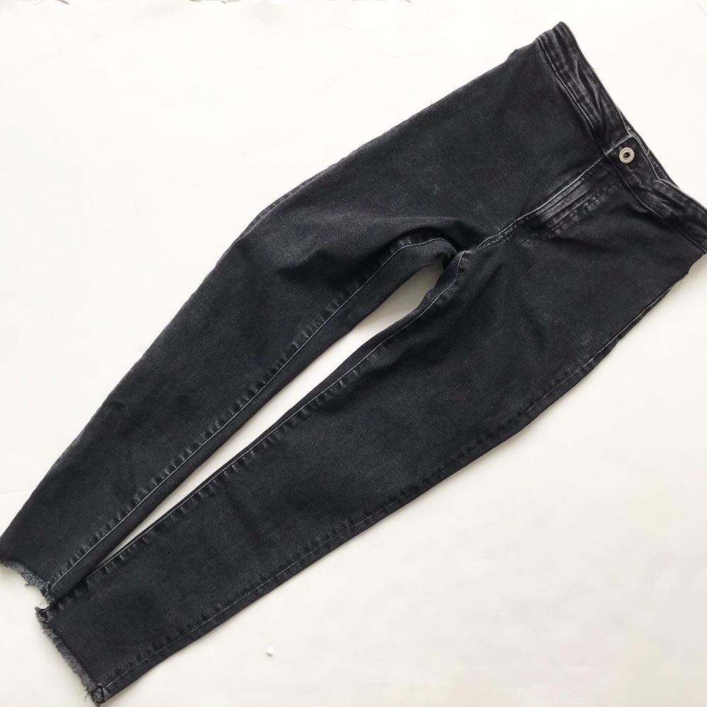 Zara black raw hem high waisted jeans  EUC 13-14Y